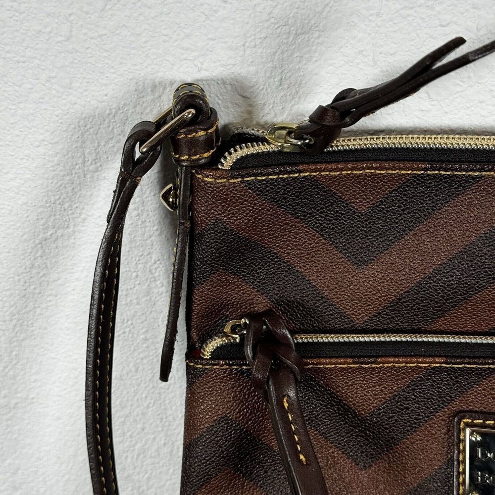 Dooney & Bourke Brown Chevron Print Crossbody - Picture 3 of 16